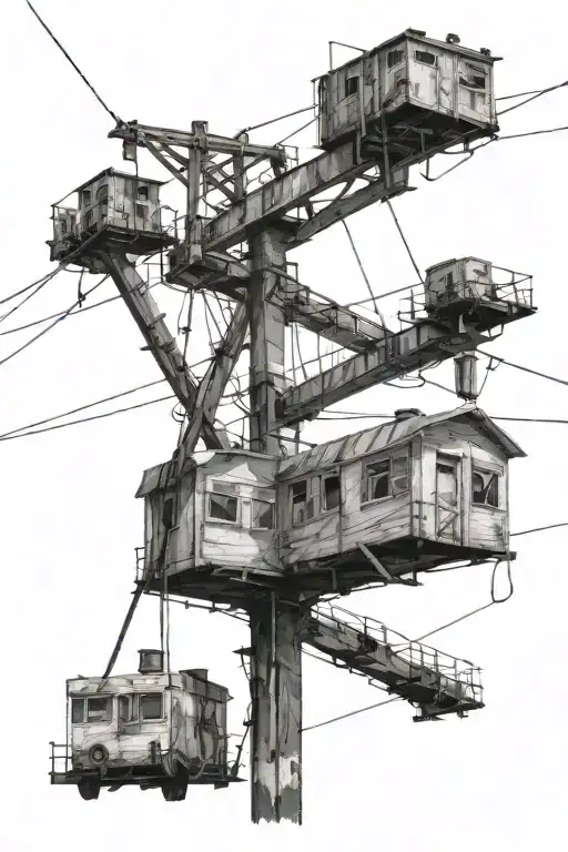 two power lines; one simple one connected to a very messy one  tattoo design idea