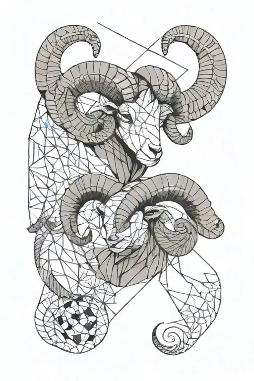 pisces and aries ram romancing tattoo design idea