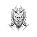 thanos half face and zeus half face  tattoo design idea
