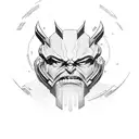 thanos half face and zeus half face  tattoo design idea