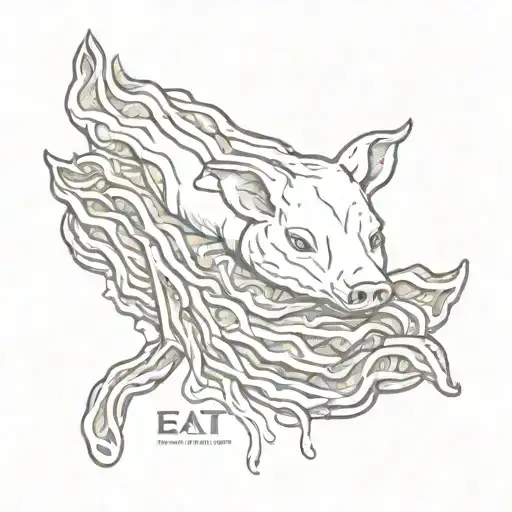 Eat bacon tattoo design idea