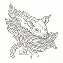 Eat bacon tattoo design idea