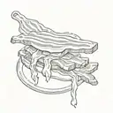 Eat bacon tattoo design idea