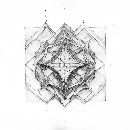 Carpenters square and lily tattoo design idea