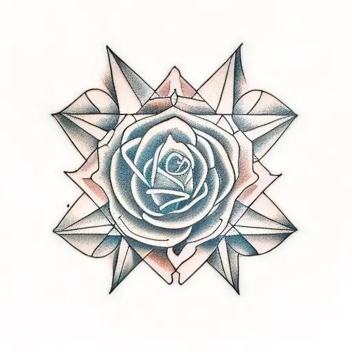 Carpenters square and lily tattoo design idea
