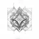Carpenters square and lily tattoo design idea