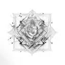 Carpenters square and lily tattoo design idea