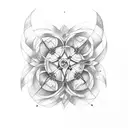 Carpenters square and lily tattoo design idea