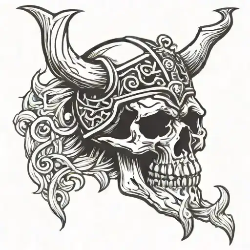 Viking skull tattoo design idea