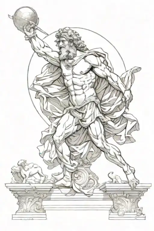 greek god atlas tattoo design idea