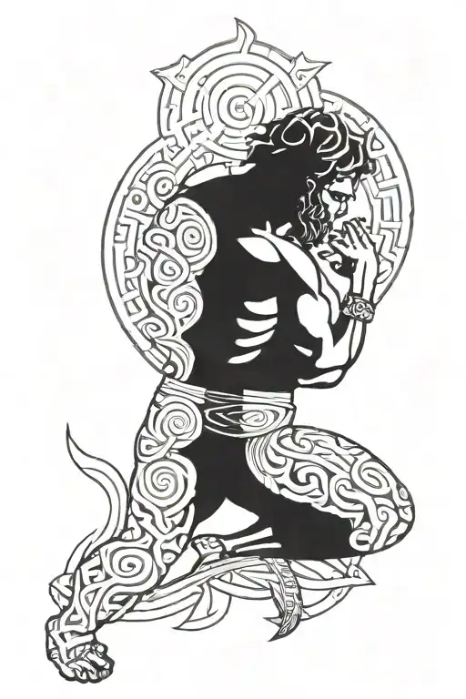 greek god atlas tattoo design idea