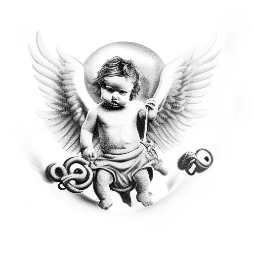 gangster cherub tattoo design idea