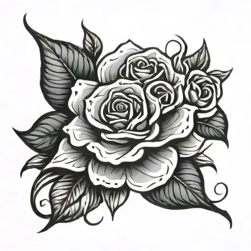 skill and rose neck tattoo tattoo design idea