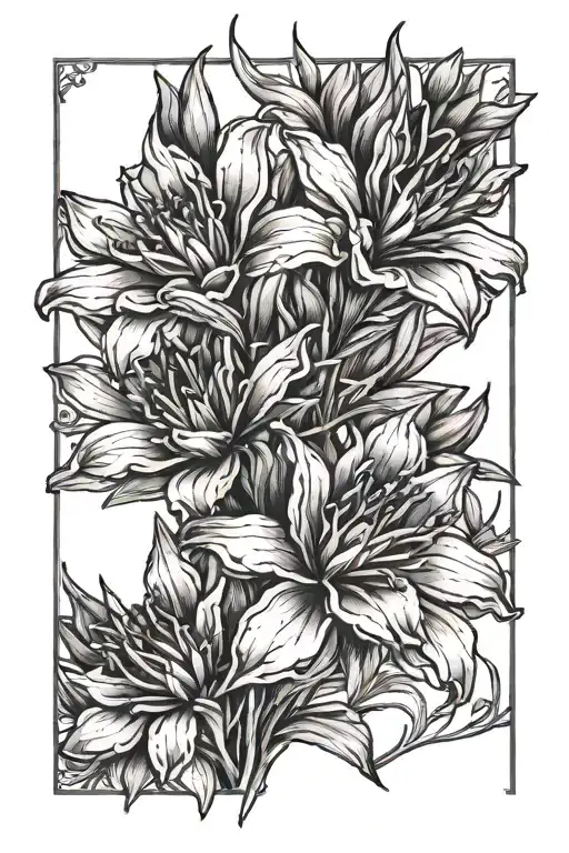 growing desert wildflowers including indian paintbrush intertwined along humeral fracture scar tattoo design idea