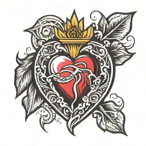sacred heart tattoo design idea