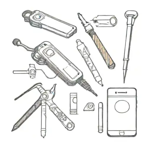 Cellphone Repair Tools tattoo design idea