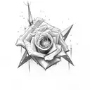 Rose and Ax and Lightning Bolt tattoo design idea