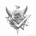 Rose and Ax and Lightning Bolt tattoo design idea