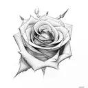 Rose and Ax and Lightning Bolt tattoo design idea