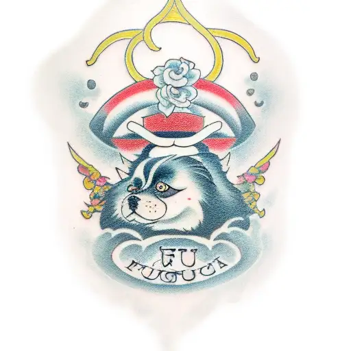 fu dog tattoo design idea