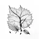 falling leaves from a tree to symbolise the passing of time and cherishing every moment.  tattoo design idea