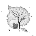 falling leaves from a tree to symbolise the passing of time and cherishing every moment.  tattoo design idea