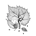 falling leaves from a tree to symbolise the passing of time and cherishing every moment.  tattoo design idea