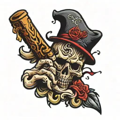 grim rraped middle finger tattoo design idea