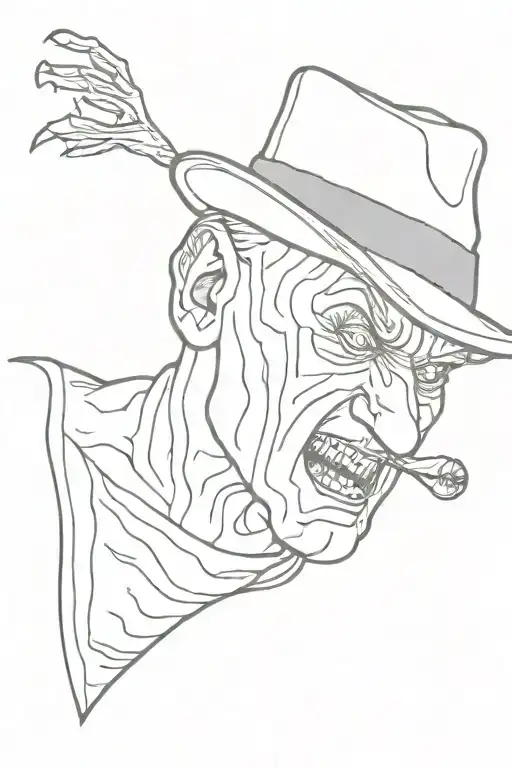 Freddy Krueger tripping tattoo design idea