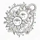 luna and sun tattoo design idea
