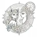 luna and sun tattoo design idea