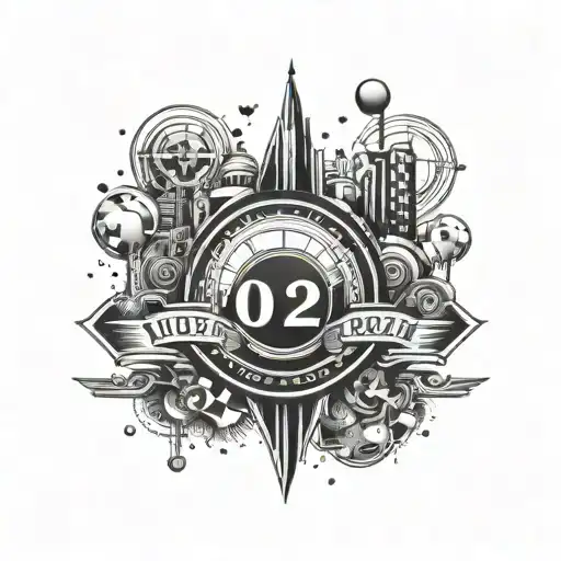 tomorrowland logo with the date 2024  tattoo design idea