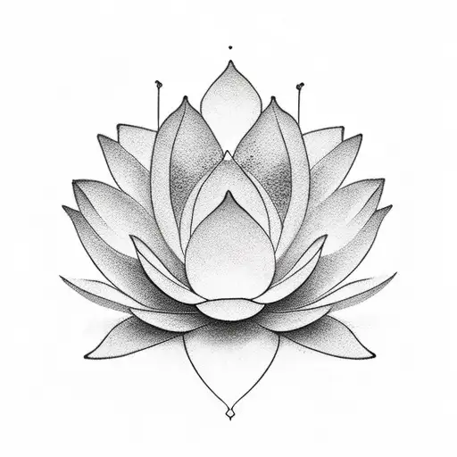 A lotus flower blooming from a tear, representing growth through pain tattoo design idea