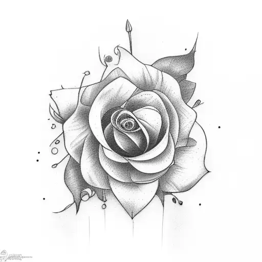 Flower with text "my ambition is my weaponry" tattoo design idea