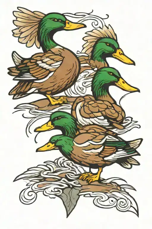 mallards tattoo design idea