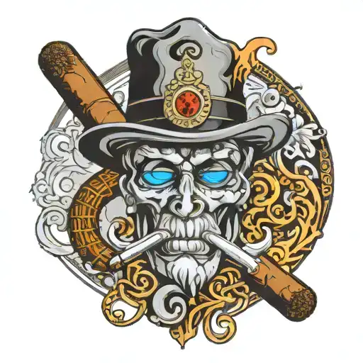 cigar with smoke coming, VA, whiskey glass, 84, female eyes with Gemini logo reflection in them tattoo design idea