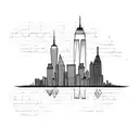 NYC Skyline, Minimalist, Few buildings tattoo design idea