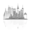 NYC Skyline, Minimalist, Few buildings tattoo design idea