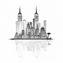 NYC Skyline, Minimalist, Few buildings tattoo design idea