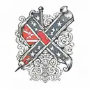 confederate flag waving tattoo design idea