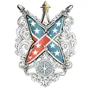 confederate flag waving tattoo design idea