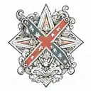 confederate flag waving tattoo design idea