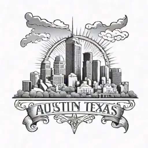 Austin Texas skyline  tattoo design idea