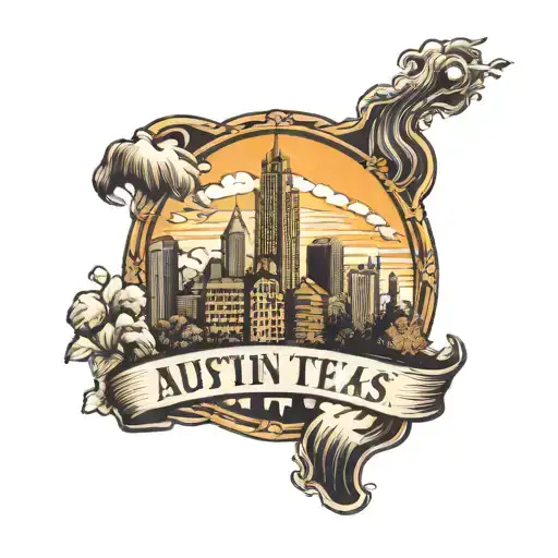 austin texas skyline tattoo design idea