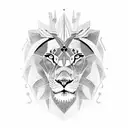 tattoo depicting a majestic lion with Egyptian and Greek symbols integrated into its mane tattoo design idea