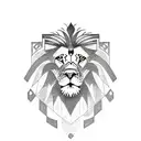 tattoo depicting a majestic lion with Egyptian and Greek symbols integrated into its mane tattoo design idea