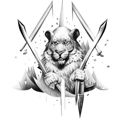 An ice axe  tattoo design idea