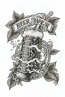 beer taking shower tattoo design idea