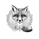 funny fox tattoo design idea