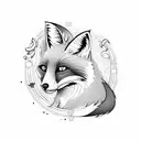 funny fox tattoo design idea